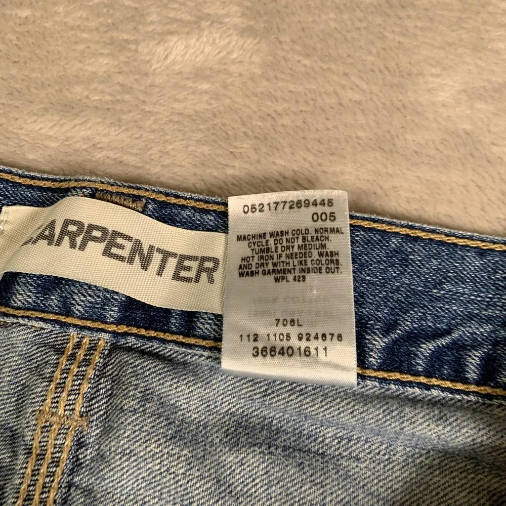 VTG Levis Carpenter Shorts Mens 33 Blue Denim Utility Hammer Loop‎ Workwear Zip